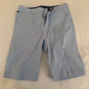 Lacoste Pale Blue Flat-Front Chino Shorts